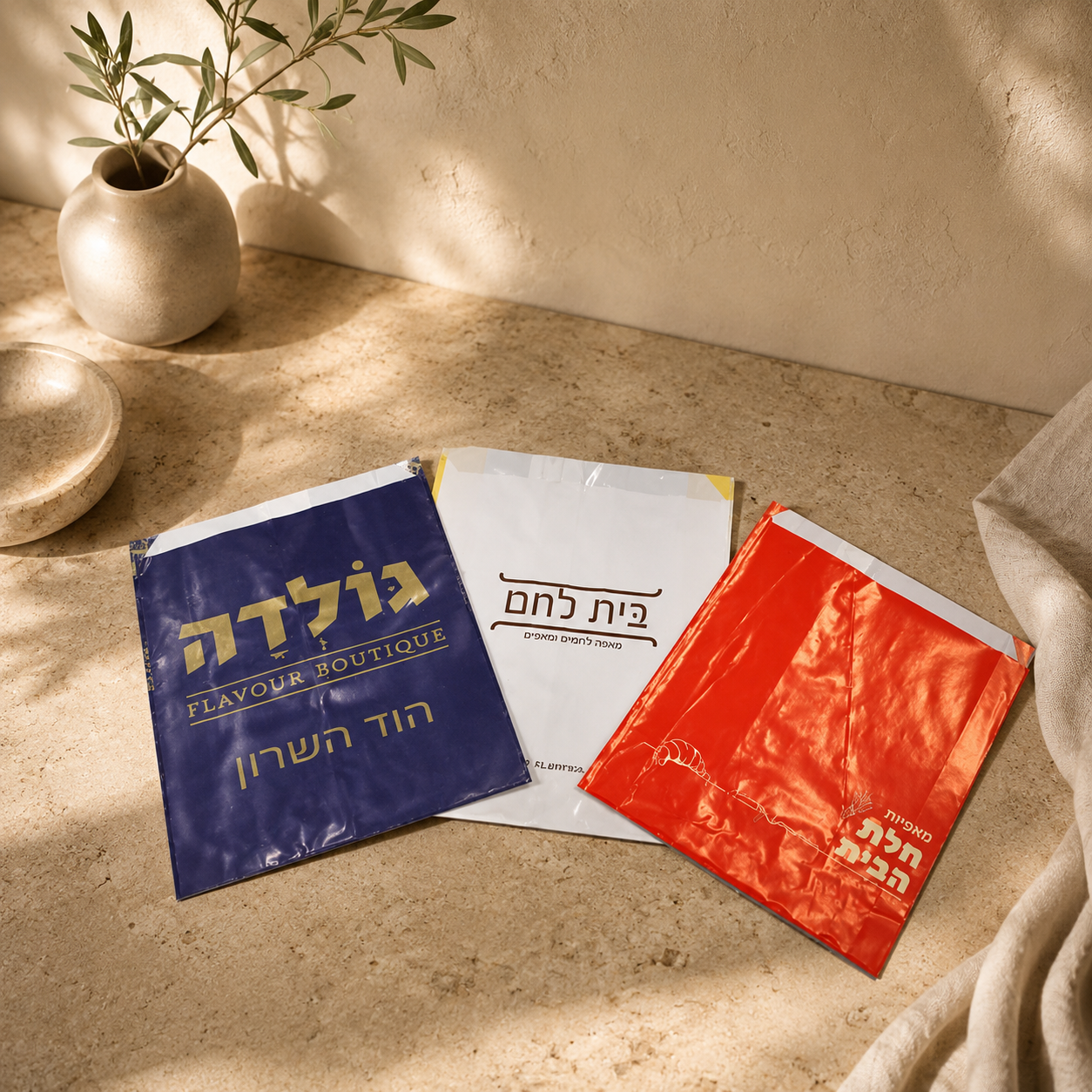 שקיות נייר כרומו מבריק 17/21/23